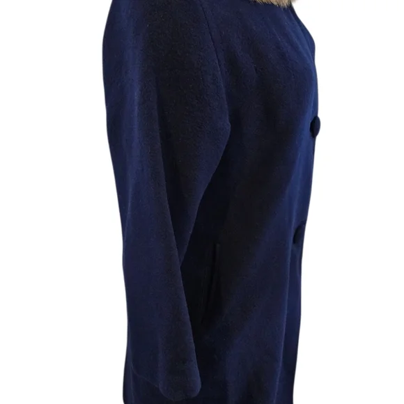 Vintage Cashmere Coat With Mink Collar Size M Union Made - Picture 13 of 15